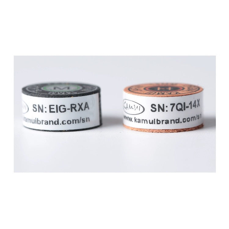 Kamui Black Yellow Leather Cue Tips 14mm SS M H Hardness WOODS CUES