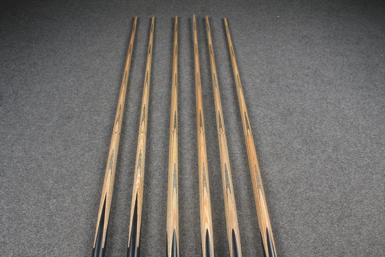 CHEVRONS+ 1/2 ash chinese 8 ball pool cue #1572-#1577 WOODS CUES