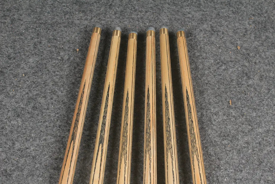 CHEVRONS+ 1/2 ash chinese 8 ball pool cue #1572-#1577 WOODS CUES