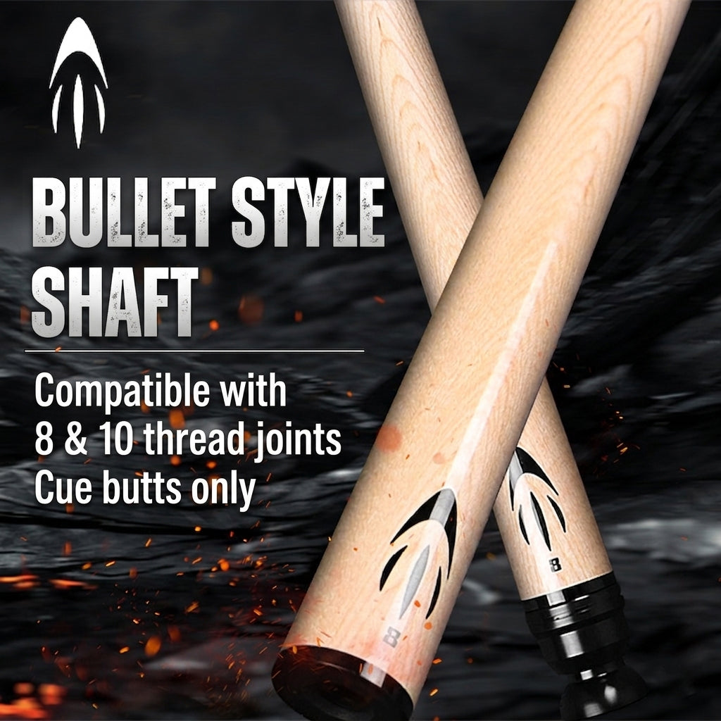 PERI Bullet Style Shaft for Chinese 8-Ball Billiard Cue – Single Shaft Only (8-Thread / 10-Thread Joint) PERI