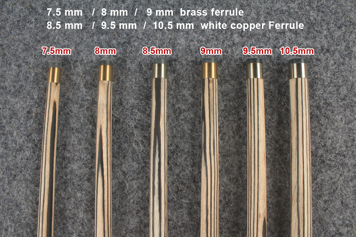 1-Piece Laminated Wood Cue | Snooker, English Pool & Chinese 8-Ball | 7.5–10.5mm Tip