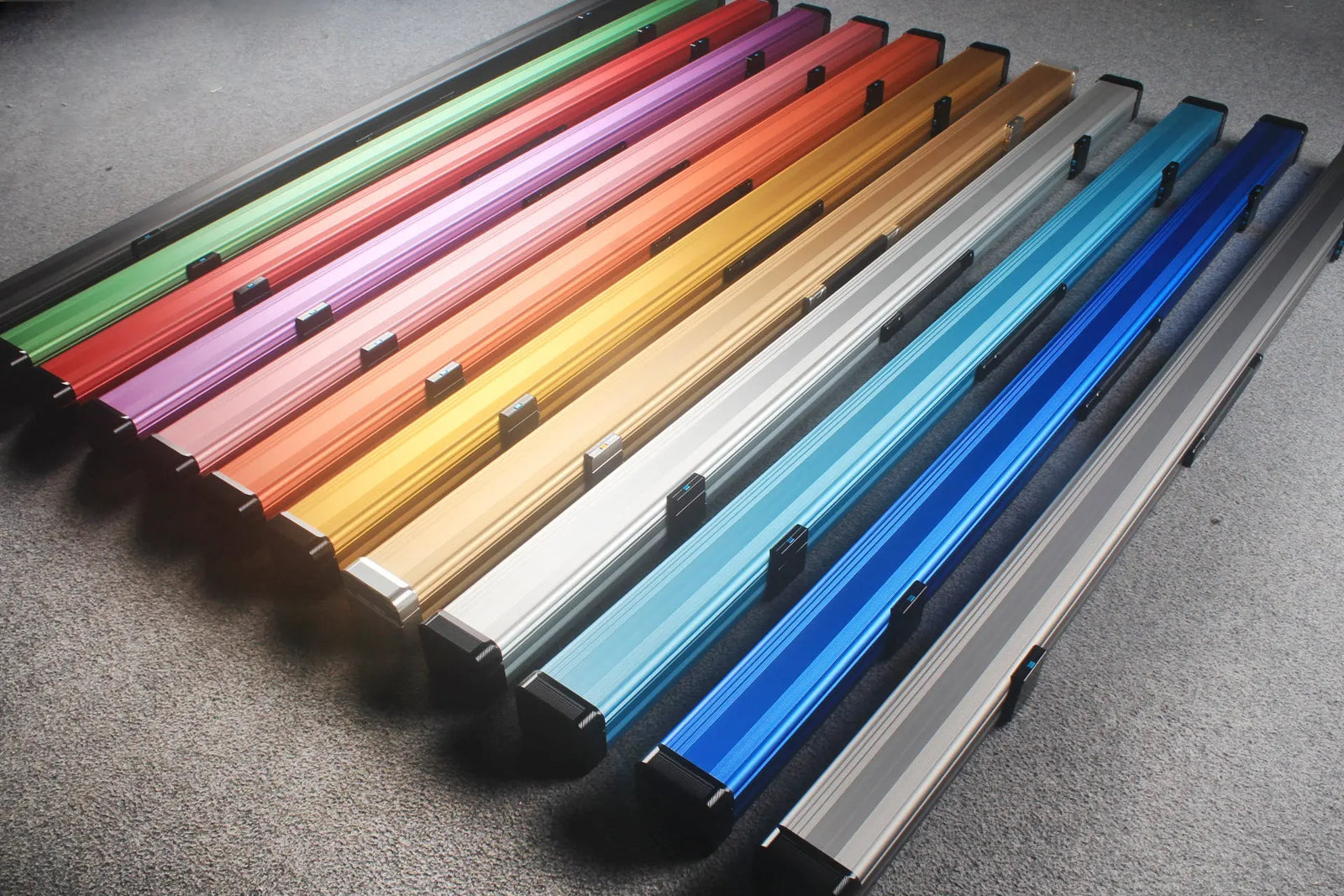 Premium Aluminium Snooker Cue Case – 2 Slots, Adjustable 148/152cm Interior WOODS CUES