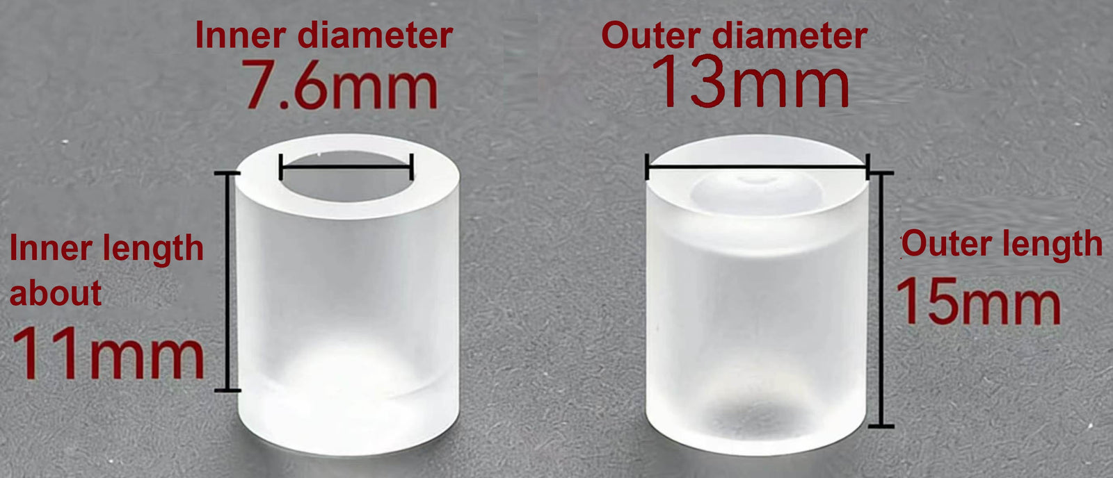 Transparent Billiard Cue Ferrule – 13mm | Clear & Pink Sandwich WOODS CUES