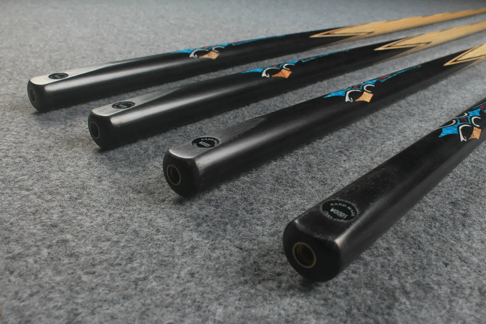 CHEVRONS+ 1 piece ash inlay english pool cue #3070 - # 3073 WOODS CUES