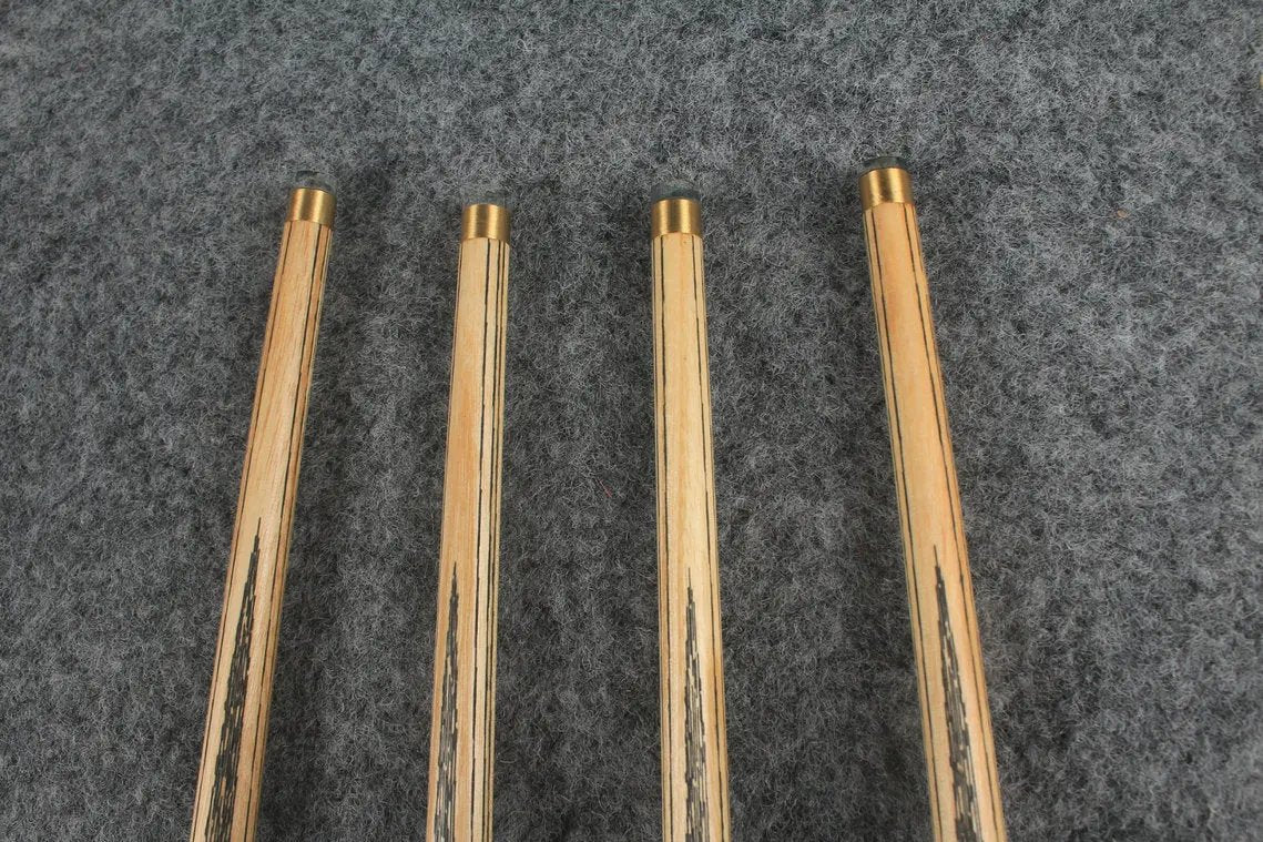 CHEVRONS+ 1 piece ash inlay english pool cue #3070 - # 3073 WOODS CUES