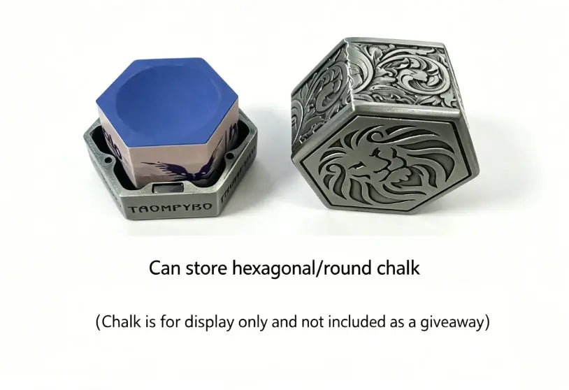 Lion Metal Billiards Chalk Holder - Magnetic Pool Cue Chalk Clip WOODS CUES