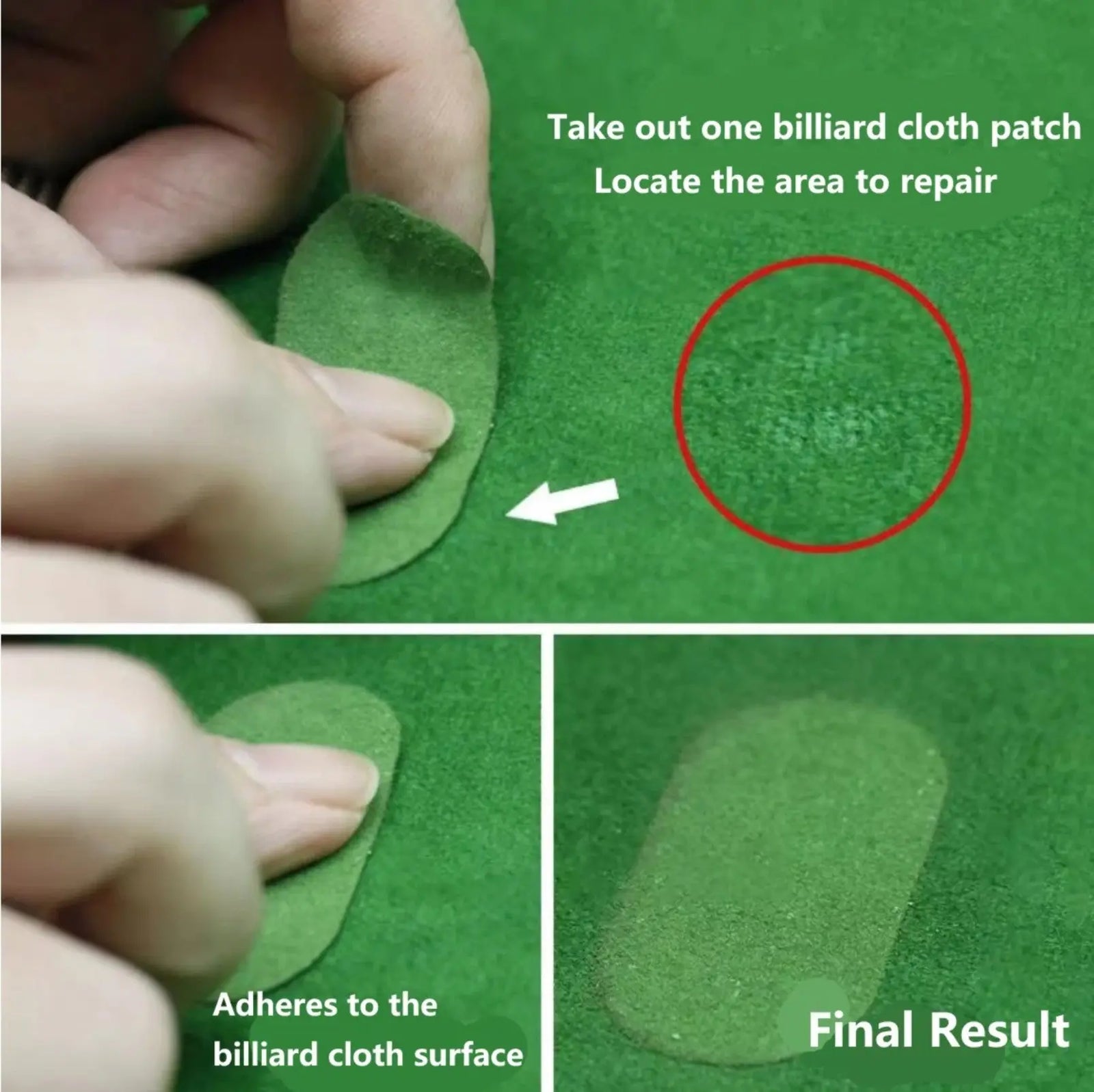 Billiard Cloth Protection Patch for Snooker and Pool Tables WOODS CUES