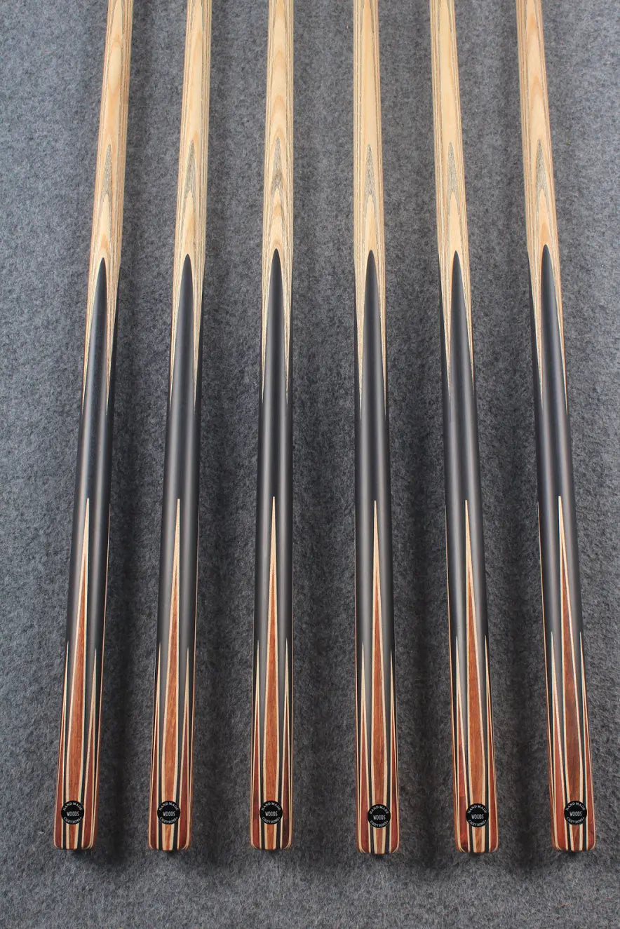 CHEVRONS+ 1 piece ash english pool cue 8 x points butt #5502- #5507 WOODS CUES
