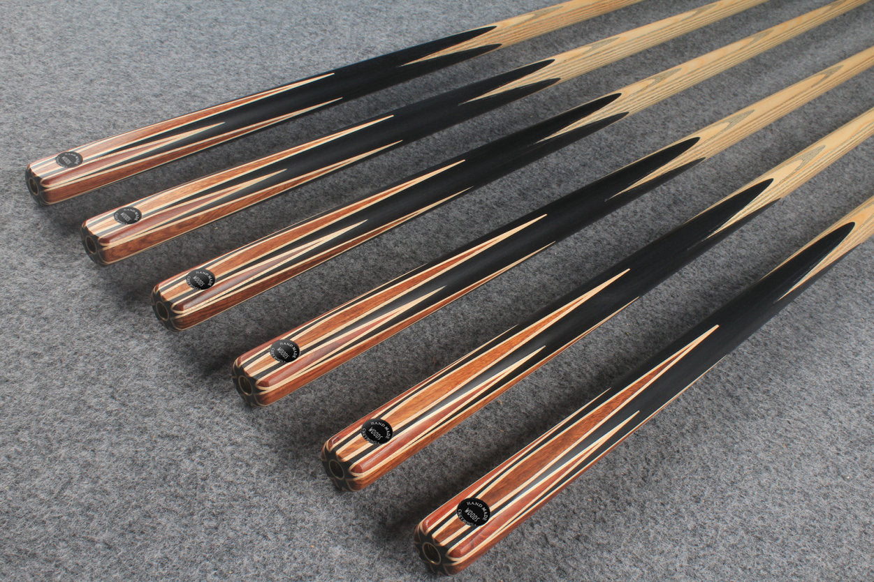 CHEVRONS+ 1 piece ash english pool cue 8 x points butt #5502- #5507 WOODS CUES