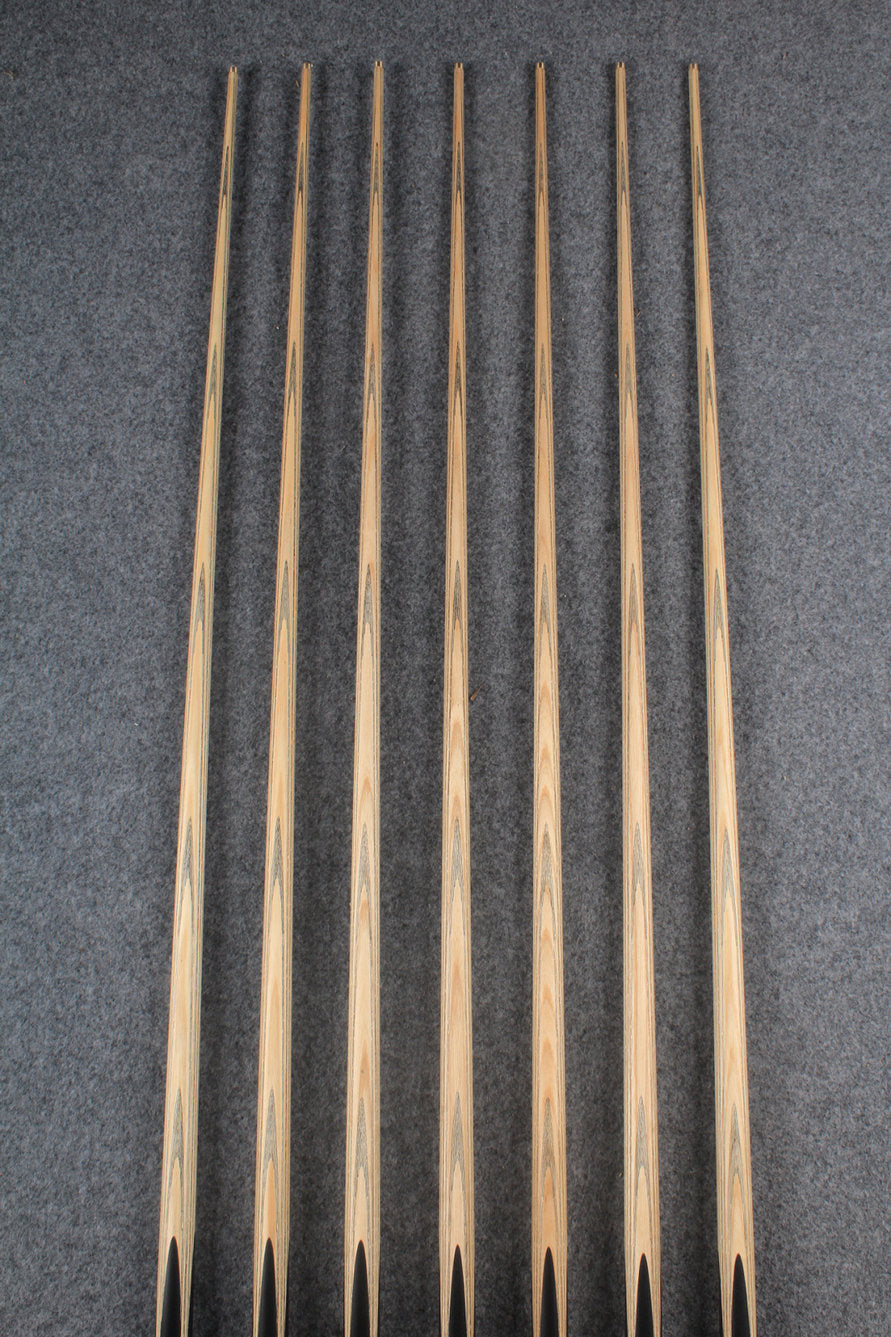 CHEVRONS+ 1 piece ash english pool cue 8 x points butt #5508- #5514 WOODS CUES
