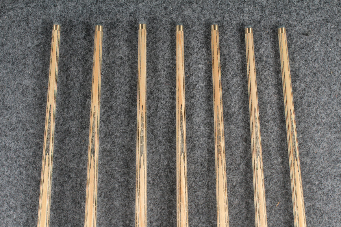 CHEVRONS+ 1 piece ash english pool cue 8 x points butt #5508- #5514 WOODS CUES