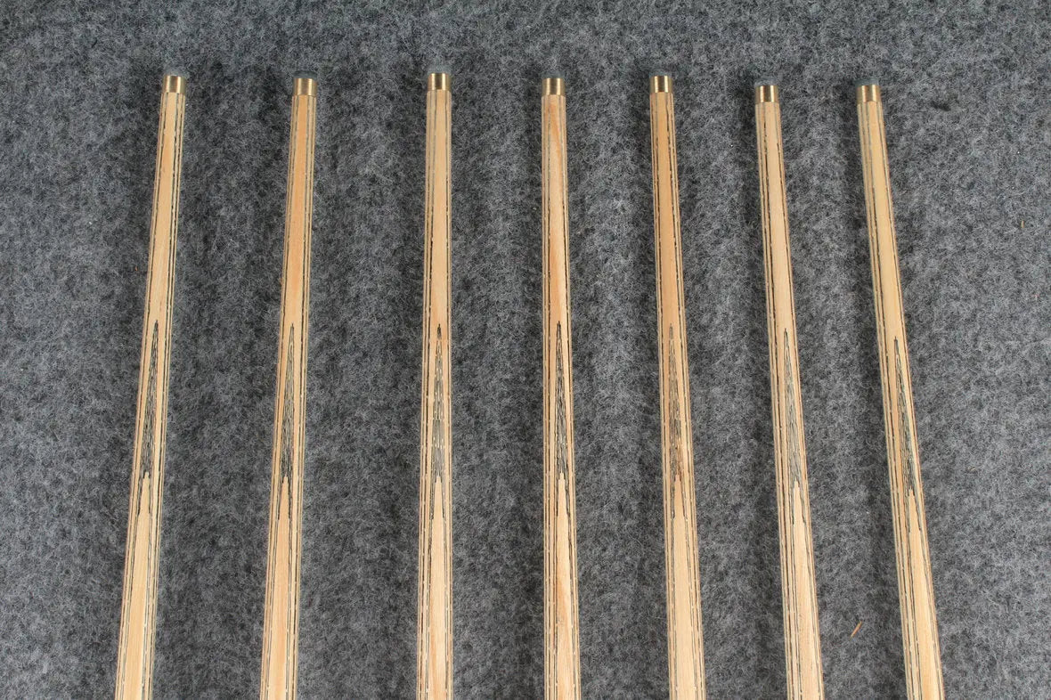 CHEVRONS+ 1 piece ash english pool cue 8 x points butt #5508- #5514 WOODS CUES