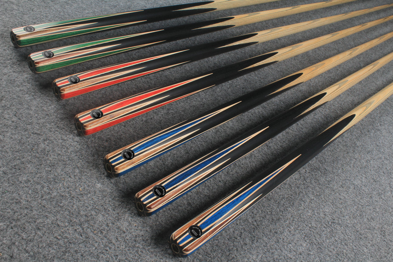 CHEVRONS+ 1 piece ash english pool cue 8 x points butt #5508- #5514 WOODS CUES