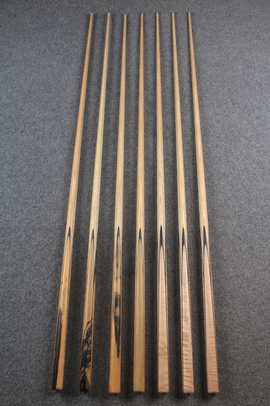 CHEVRONS+ 1 piece ash snooker cue #5527- #5533 WOODS CUES