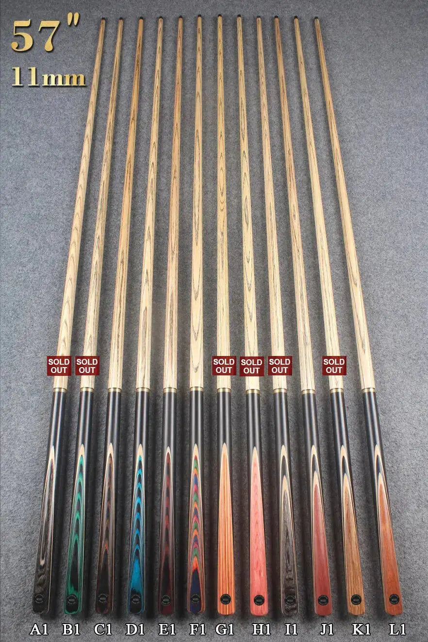 3/4 ASH 57''/58'' BREAK CUE 11 mm/ 11.3 mm/ 12 mm tip WOODS CUES