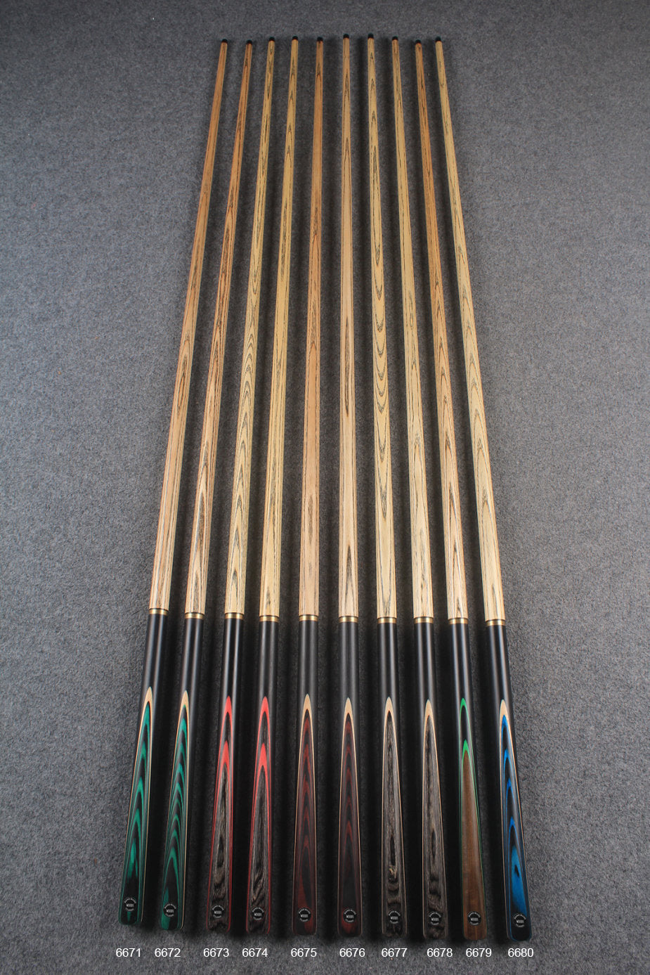 3/4 ash chinese 8 ball pool cue #6671 - #6680 WOODS CUES