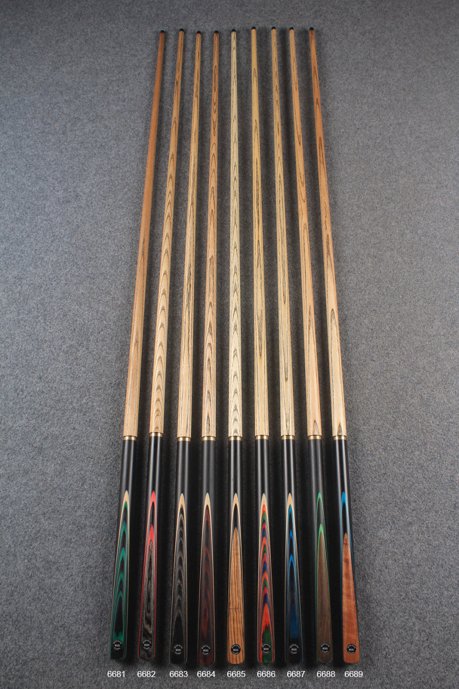3/4 ash chinese 8 ball pool cue #6681 - #6689 WOODS CUES