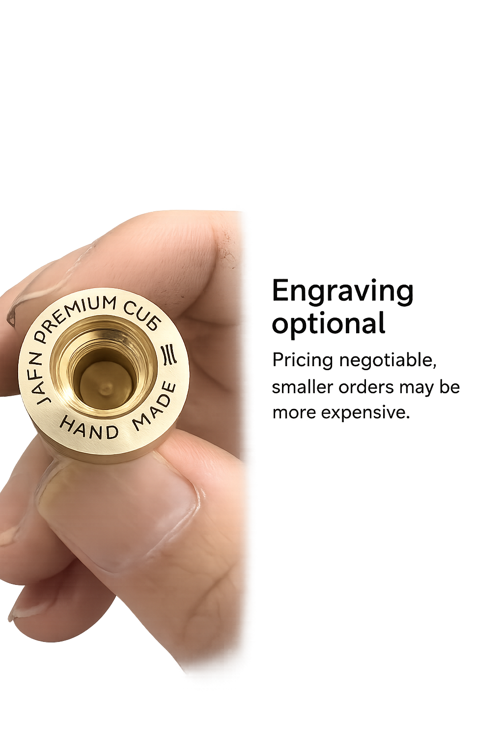 Brass Socket Joint for SD Cue Mini Butt & Extension – Custom Text Engraving Available