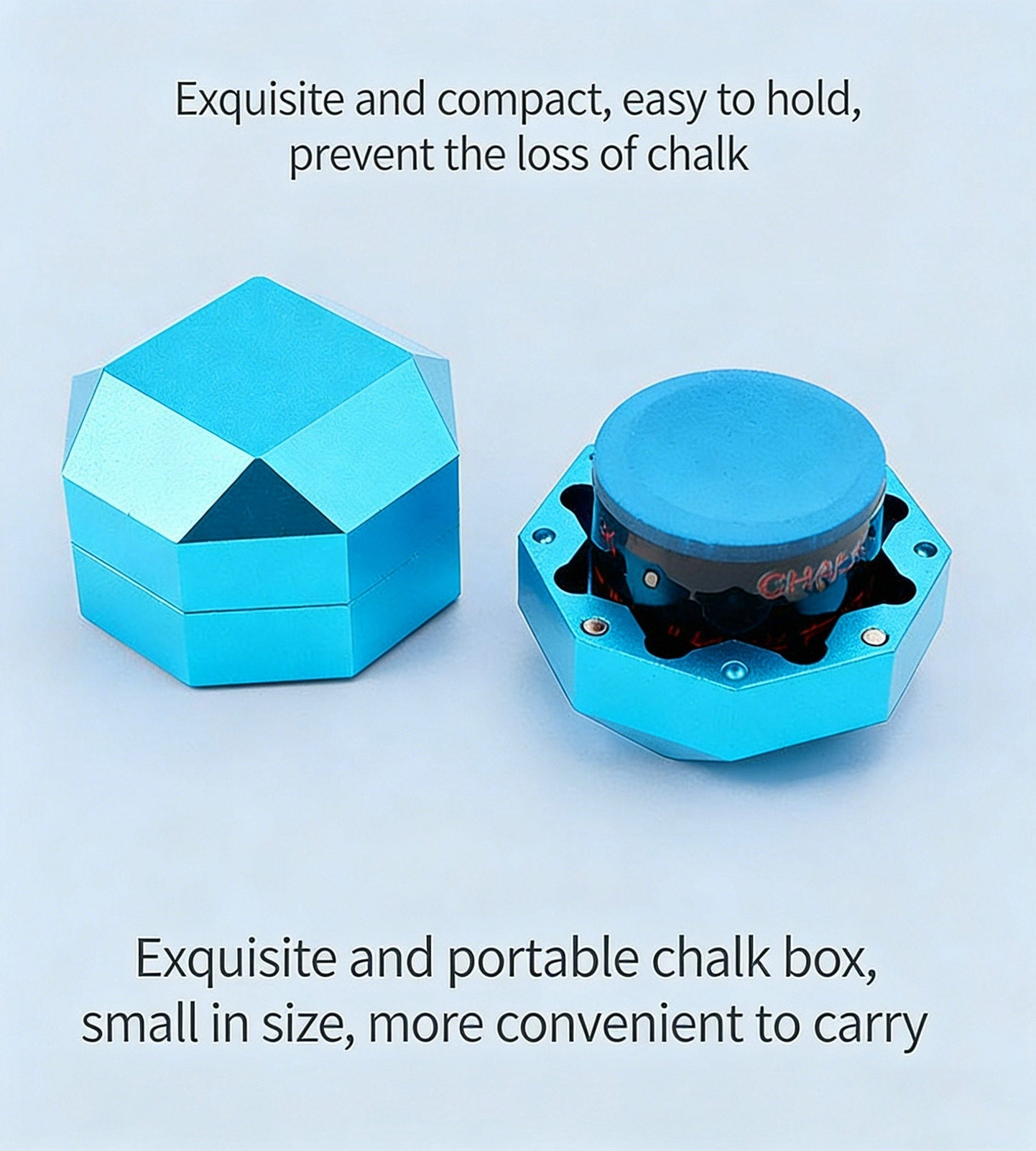 Aluminum Alloy Magnetic Chalk Holder - Round & Square Octagonal Chalk Compatible, Adjustable Multi-Layer Octagonal WOODS CUES
