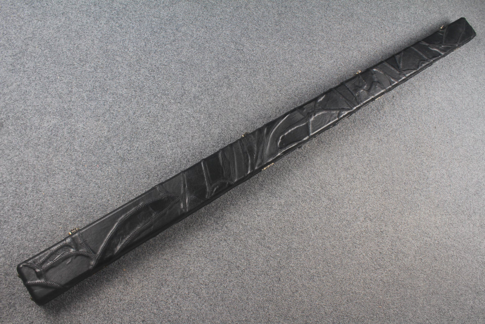 1 piece real Leather handmade patchwork snooker cue case with 2 slots(chalk area inside) WOODS CUES