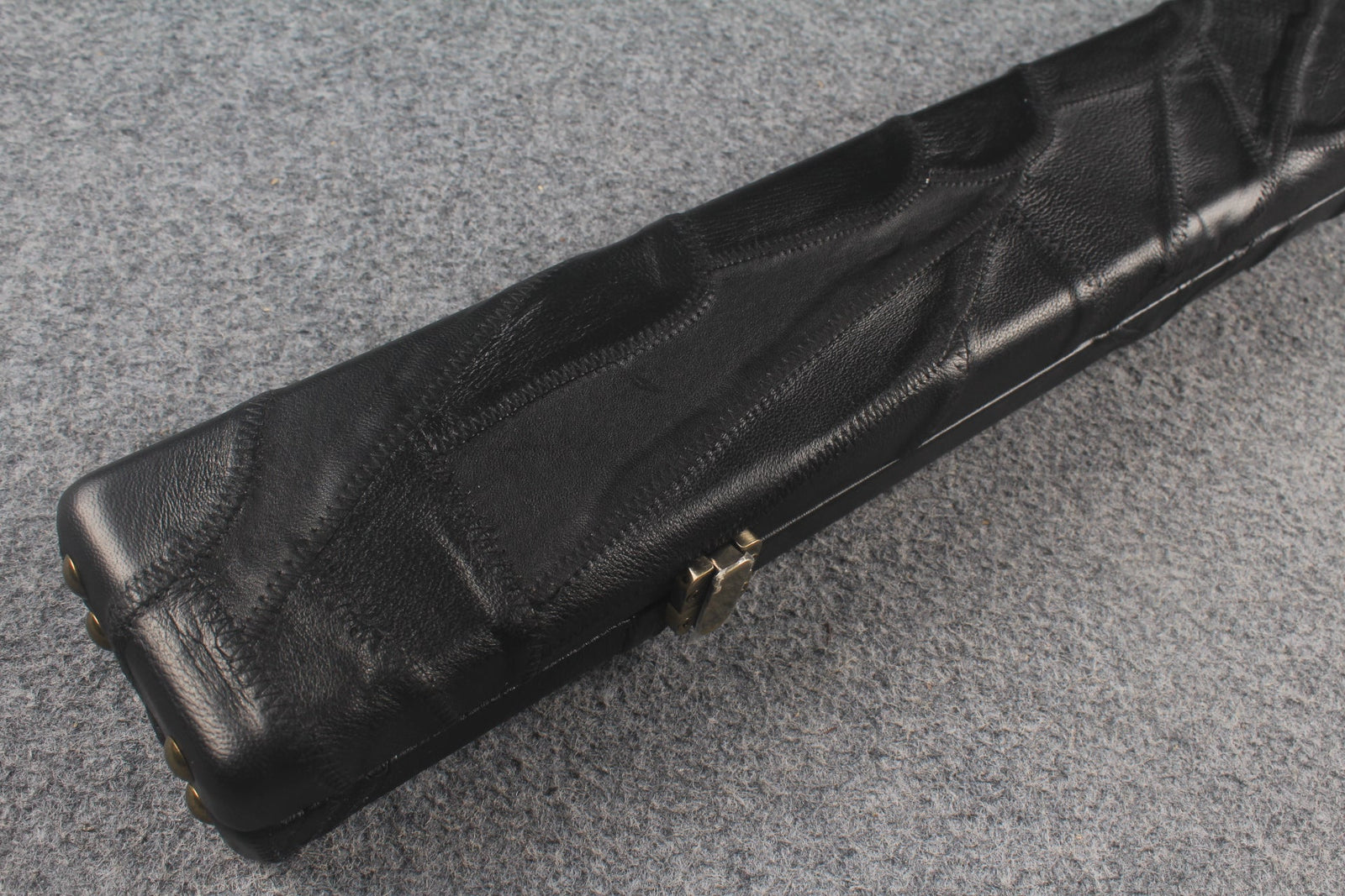 1 piece real Leather handmade patchwork snooker cue case with 2 slots(chalk area inside) WOODS CUES