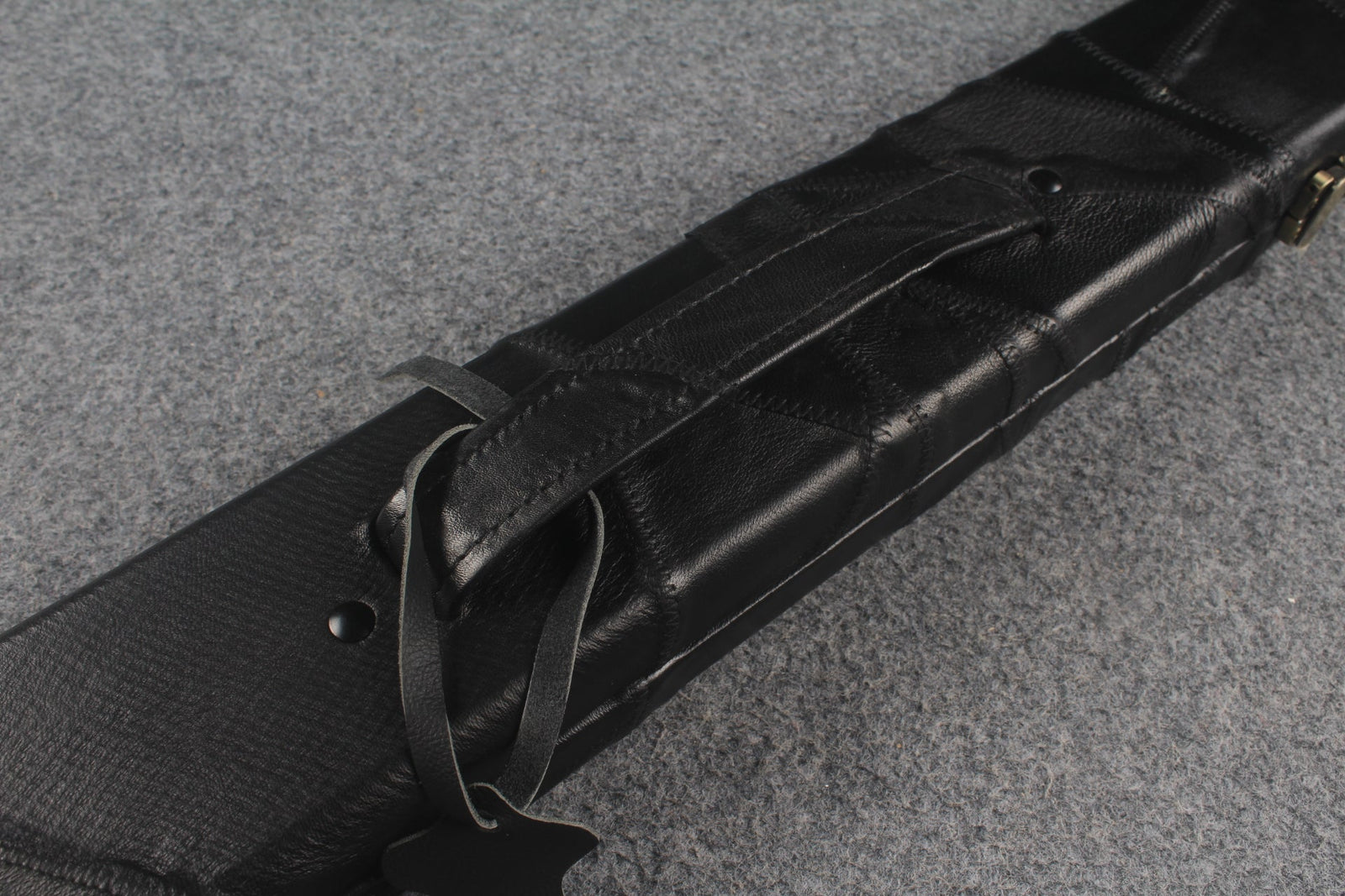1 piece real Leather handmade patchwork snooker cue case with 2 slots(chalk area inside) WOODS CUES