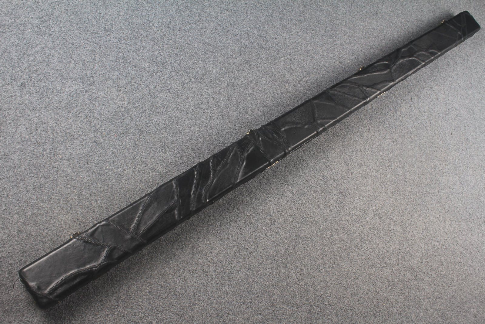 1 piece real Leather handmade patchwork snooker cue case with 2 slots(chalk area inside) WOODS CUES