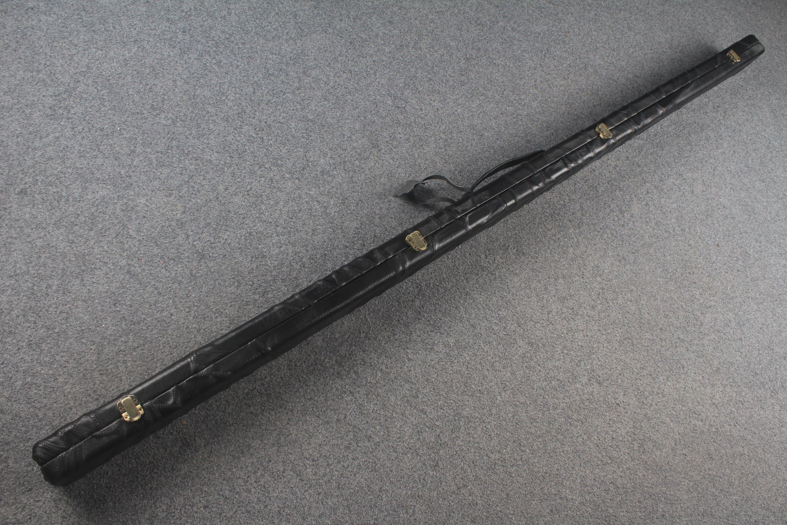 1 piece real Leather handmade patchwork snooker cue case with 2 slots(chalk area inside) WOODS CUES