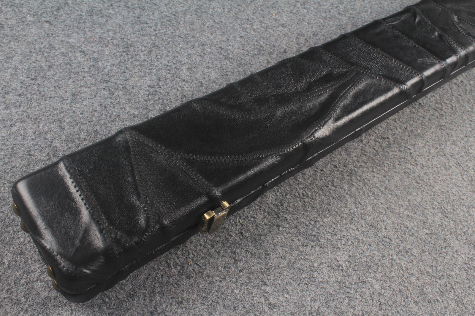 1 piece real Leather handmade patchwork snooker cue case with 2 slots(chalk area inside) WOODS CUES