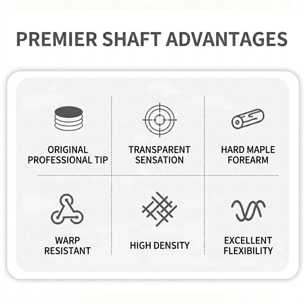 North American Maple Pool Cue Shaft, Advanced Tech Cushion Shaft for Chinese 8-Ball & Pool Cues BOVA