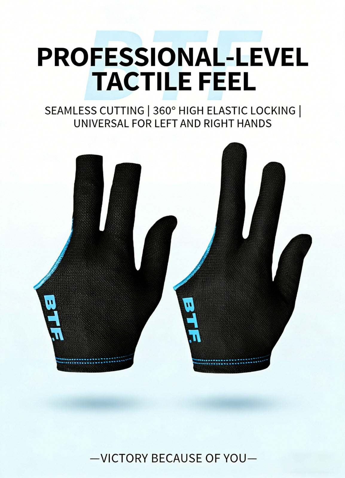 BTF Butterfly 3-Finger Billiard Glove | Non-Exposed & Exposed Finger | XL / L / M WOODS CUES