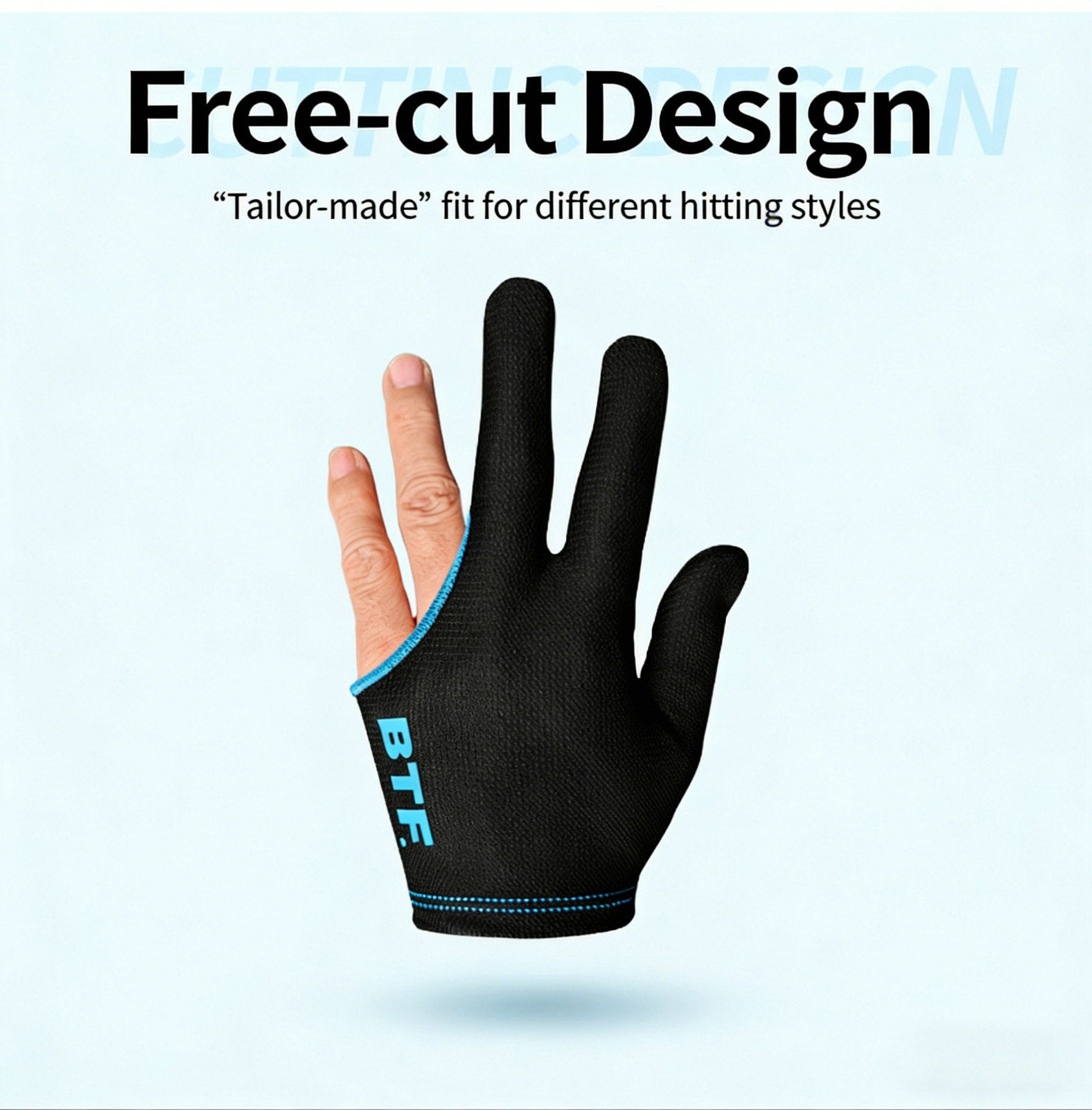 BTF Butterfly 3-Finger Billiard Glove | Non-Exposed & Exposed Finger | XL / L / M WOODS CUES