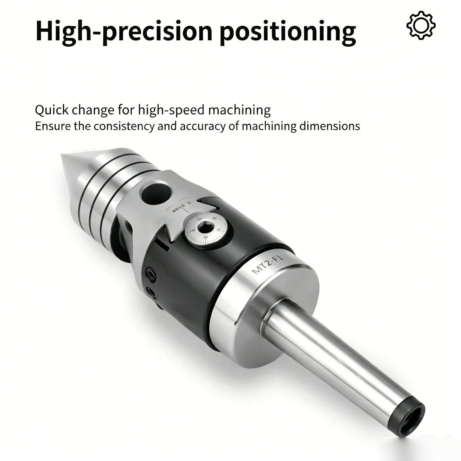 Eccentric Adjustable Live Center for Billiard Cue Lathe - MT2 Morse Taper, High Precision WOODS CUES