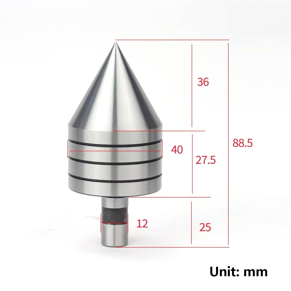 Eccentric Adjustable Live Center for Billiard Cue Lathe - MT2 Morse Taper, High Precision WOODS CUES