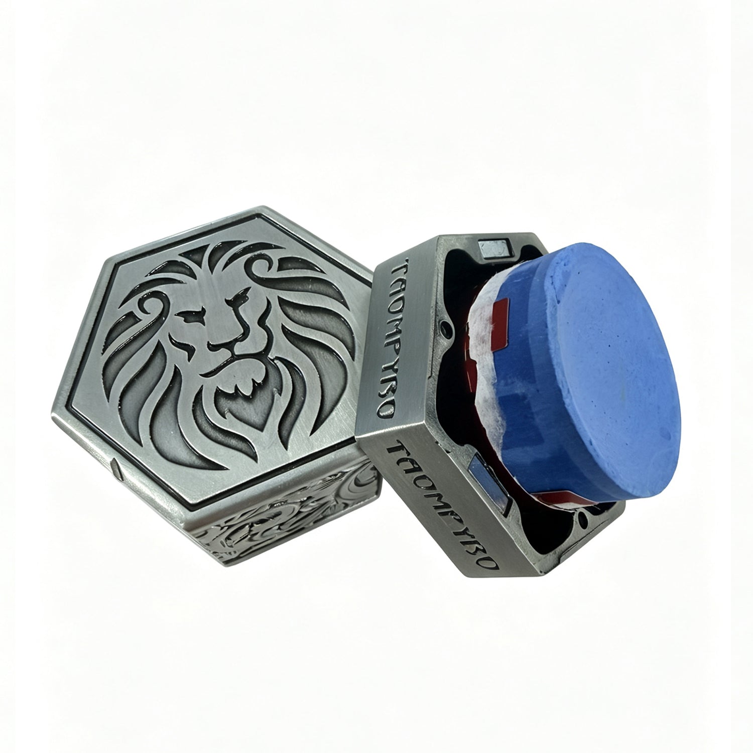 Lion Metal Billiards Chalk Holder - Magnetic Pool Cue Chalk Clip WOODS CUES
