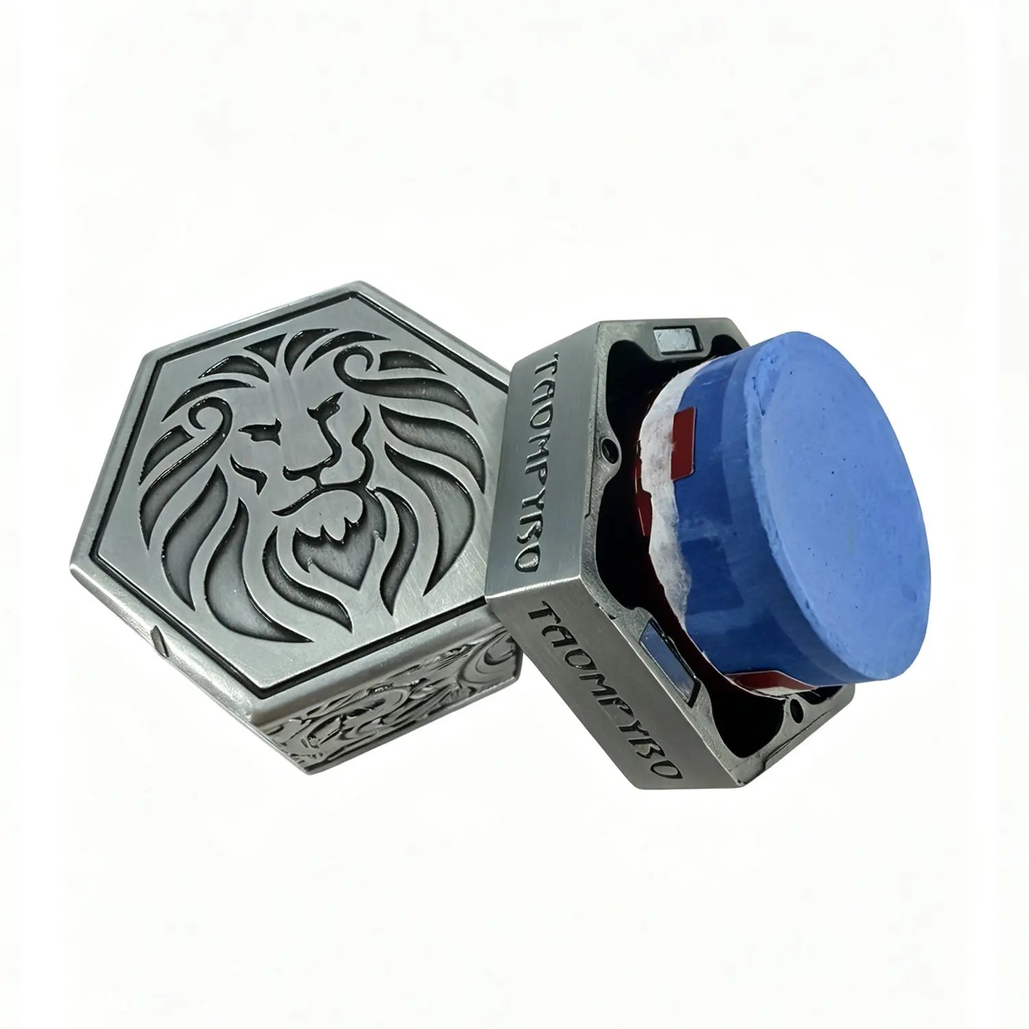 Lion Metal Billiards Chalk Holder - Magnetic Pool Cue Chalk Clip WOODS CUES