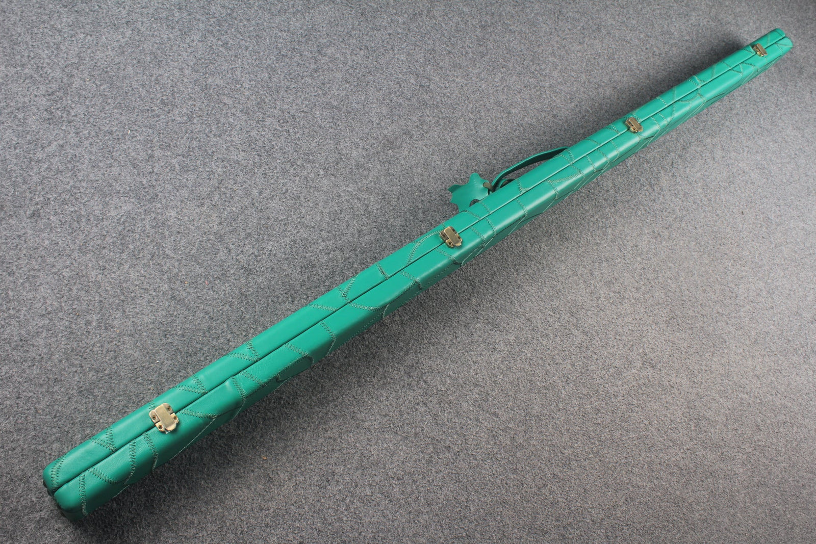 1 piece real Leather handmade patchwork snooker cue case with 2 slots(chalk area inside) WOODS CUES