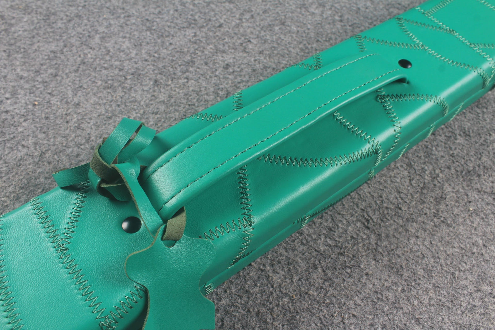 1 piece real Leather handmade patchwork snooker cue case with 2 slots(chalk area inside) WOODS CUES