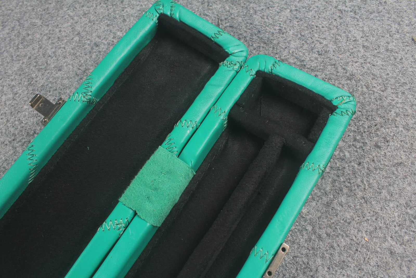 1 piece real Leather handmade patchwork snooker cue case with 2 slots(chalk area inside) WOODS CUES
