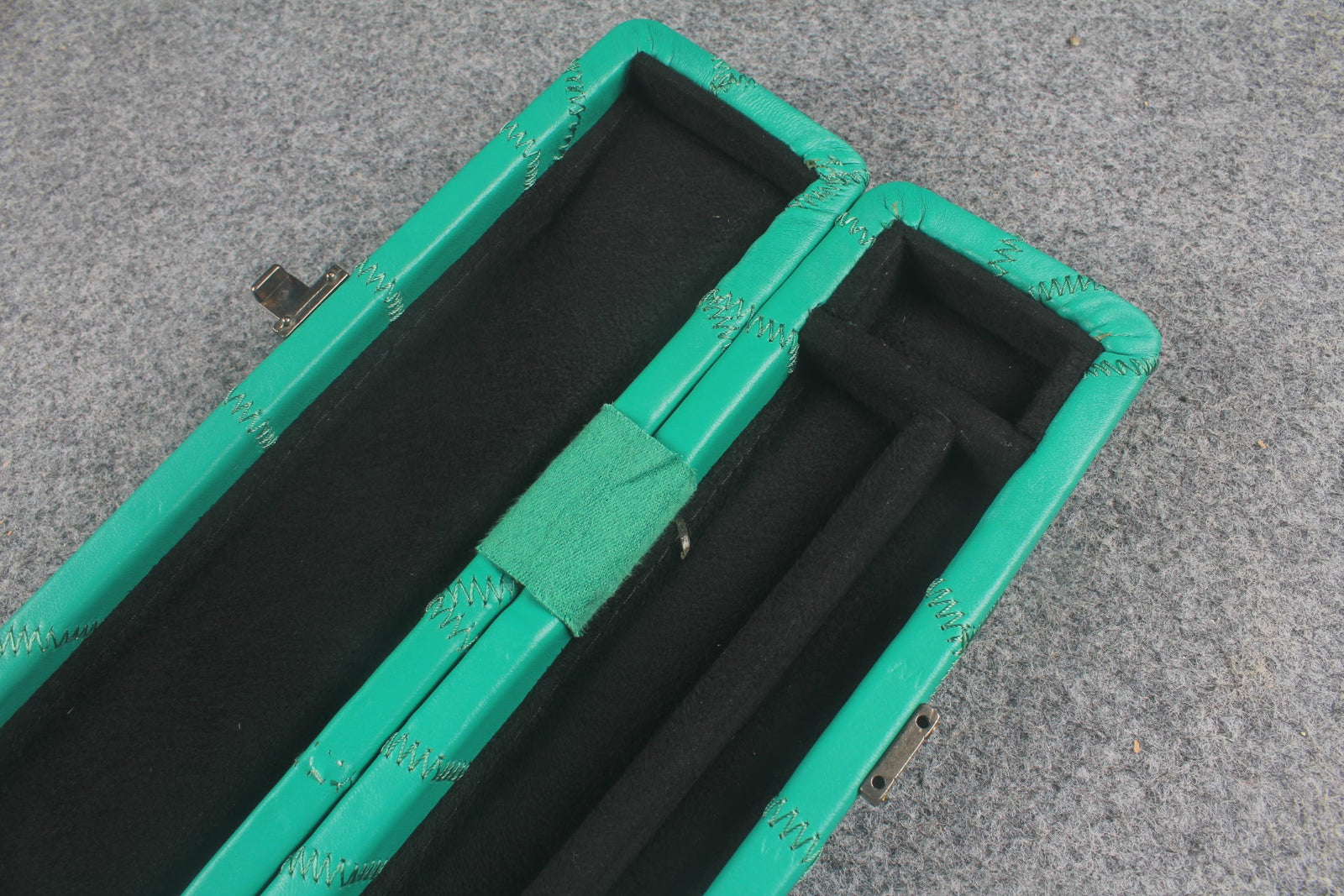 1 piece real Leather handmade patchwork snooker cue case with 2 slots(chalk area inside) WOODS CUES