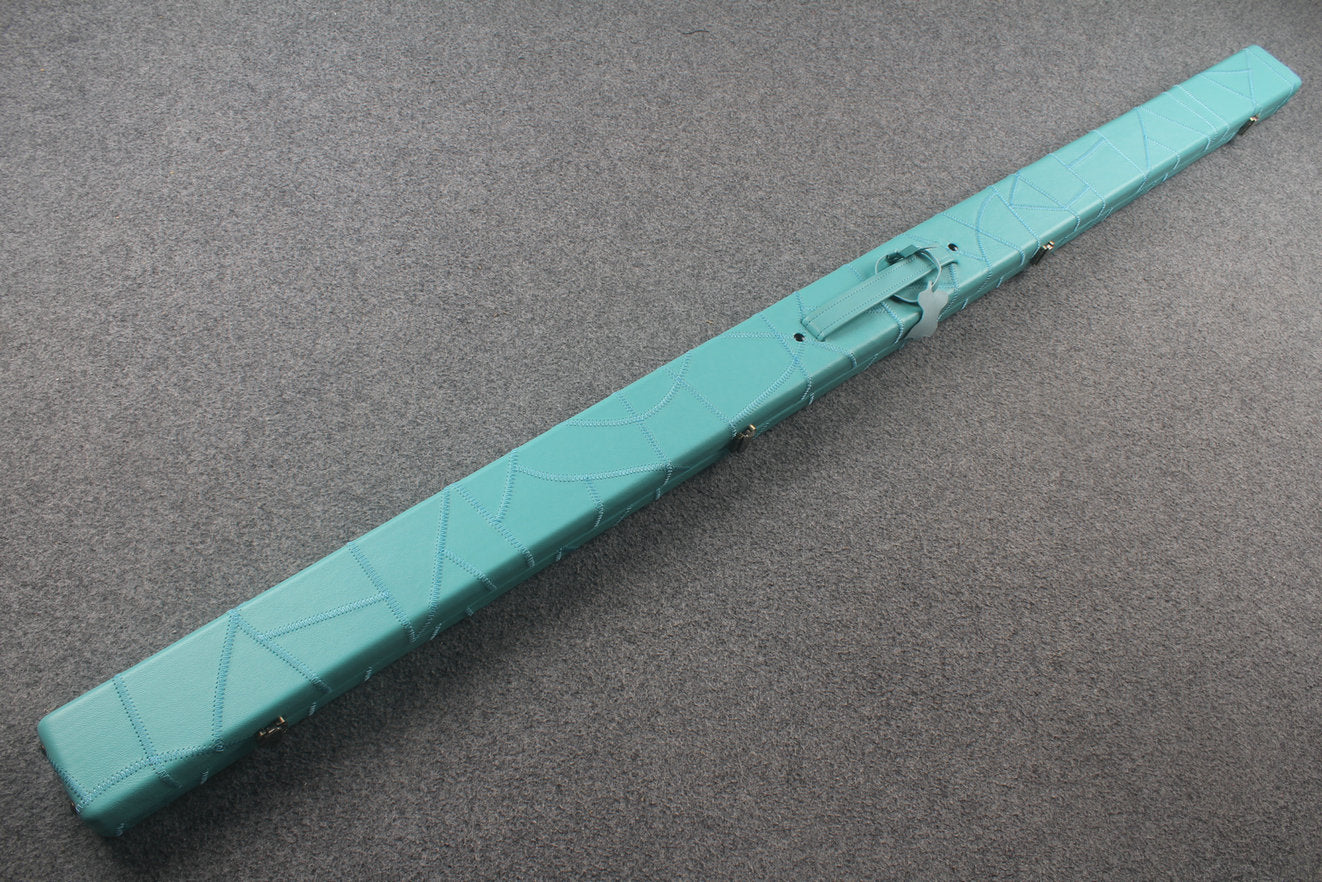 1 piece real Leather handmade patchwork snooker cue case with 2 slots
