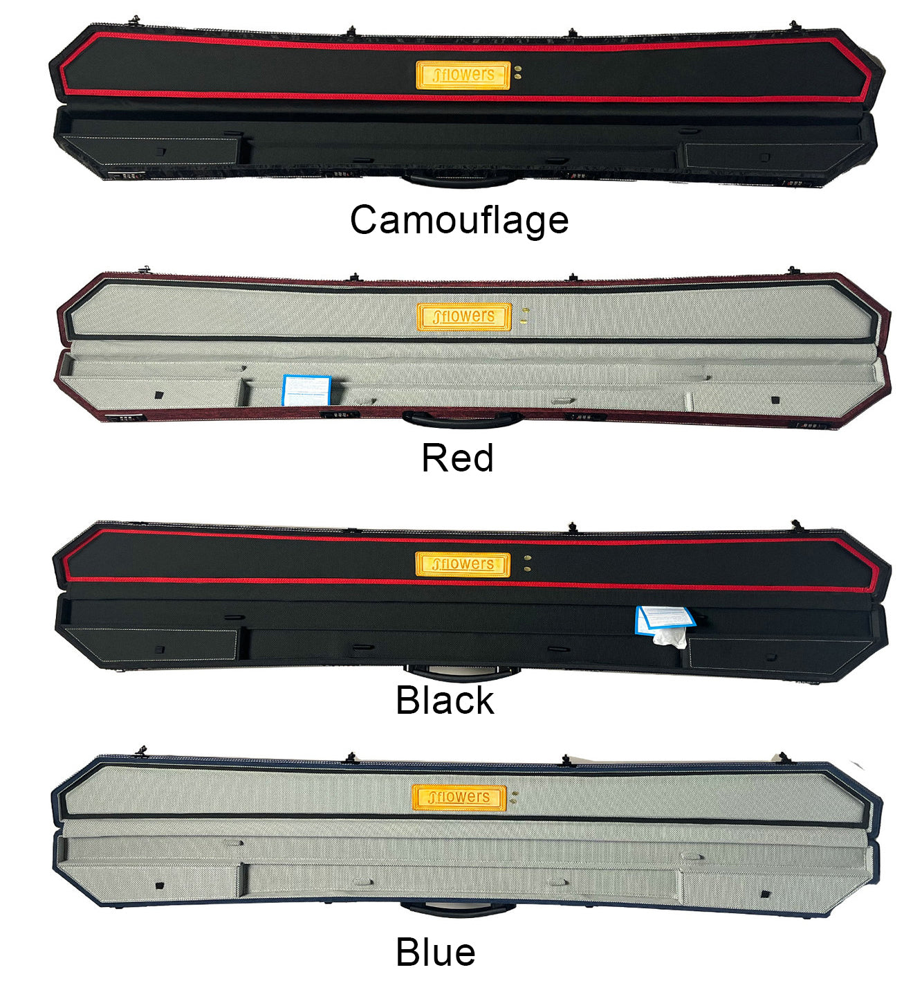 JF Premium Hard Cue Case - High-Capacity Billiard Pool Cue Carrying Case with Combination Lock & Luxury Storage for Cue Accessories J.FLOWERS