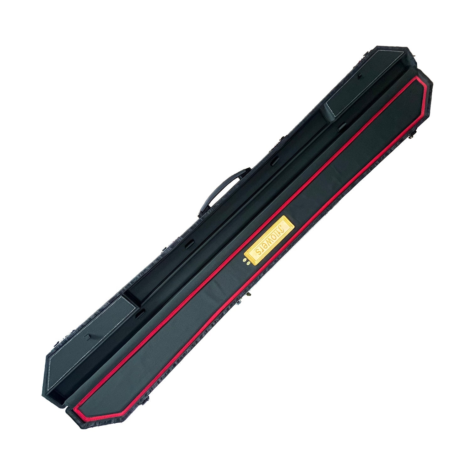JF Premium Hard Cue Case - High-Capacity Billiard Pool Cue Carrying Case with Combination Lock & Luxury Storage for Cue Accessories J.FLOWERS