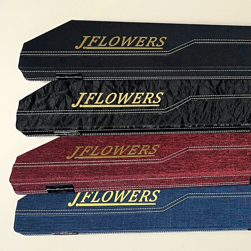 JF Premium Hard Cue Case - High-Capacity Billiard Pool Cue Carrying Case with Combination Lock & Luxury Storage for Cue Accessories J.FLOWERS