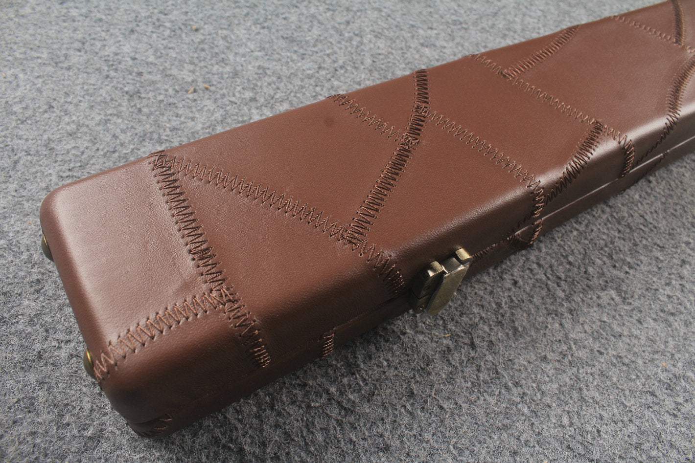 1 piece real Leather handmade patchwork snooker cue case with 2 slots