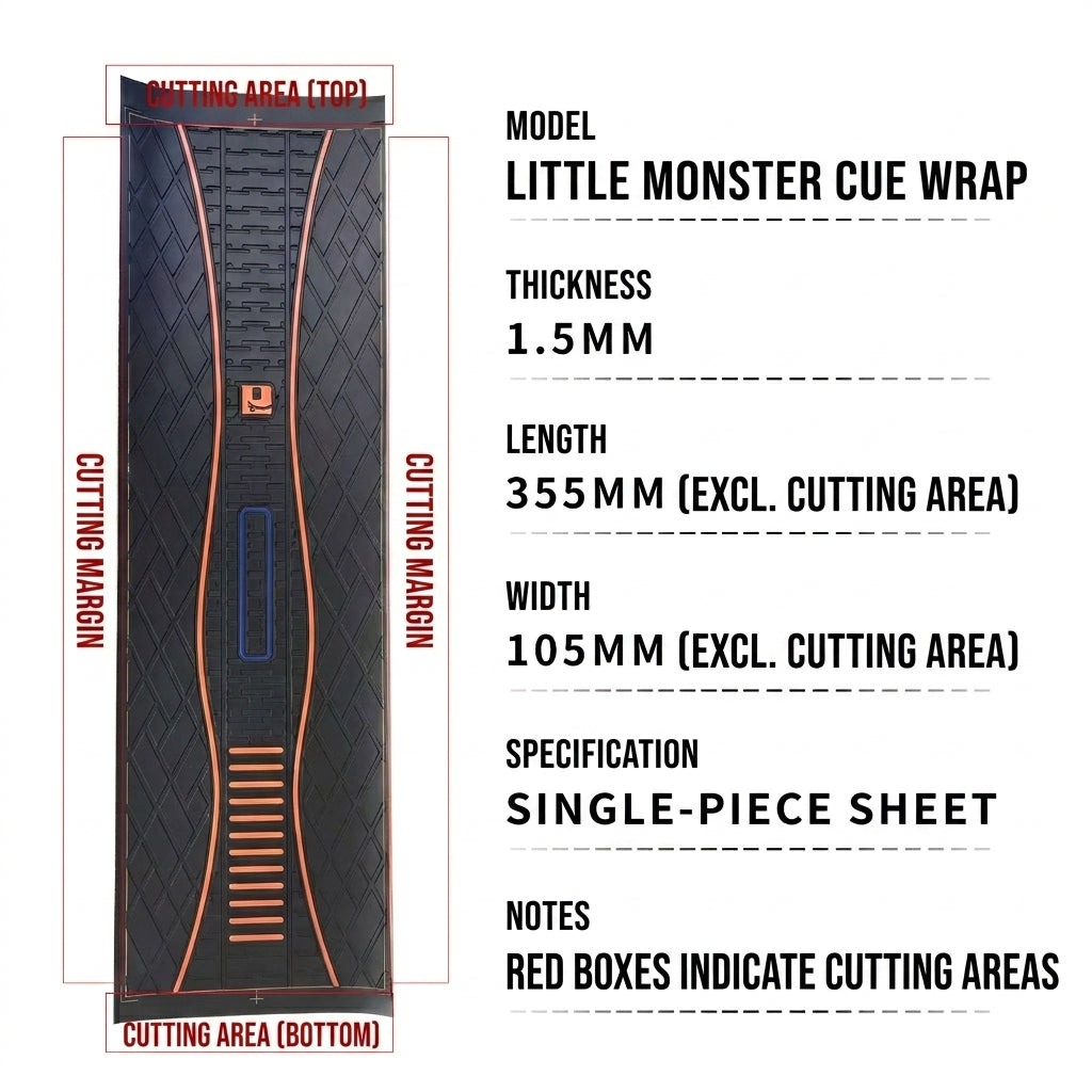 Little Monster Classic Leather Wrap Billiard Cue Butt, Original Factory Leather Grip Replacement for Break/Punch/Play Cues little monster