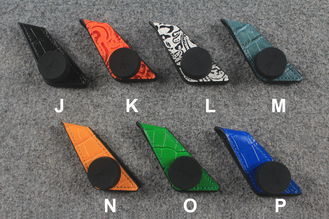 Genuine Leather Magnetic Chalk Holder — Trapezoid Shape, Dual-Side Strong Magnet, Multi-Color WOODS CUES