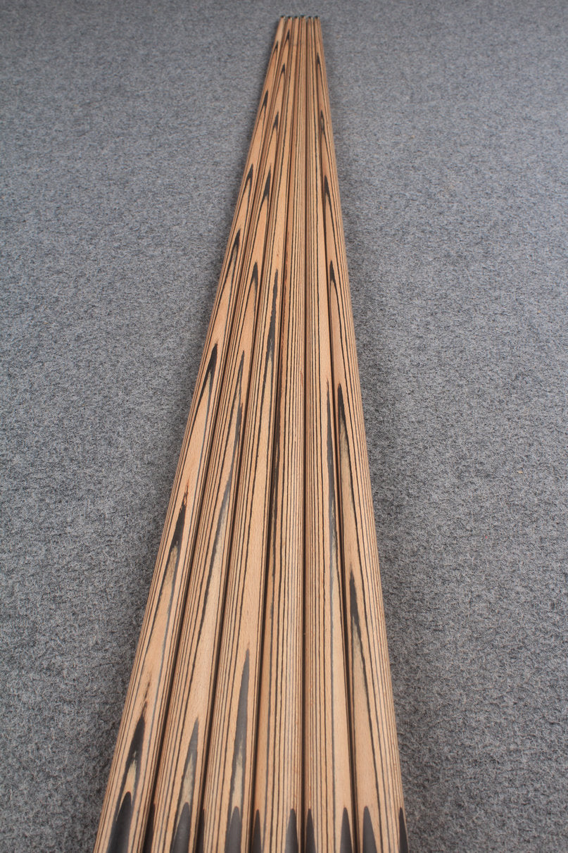 1-Piece black wood butt English Pool cue -8.5mm Tip WOODS CUES