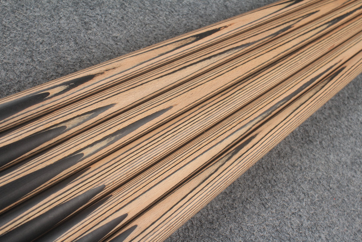 1-Piece black wood butt English Pool cue -8.5mm Tip WOODS CUES