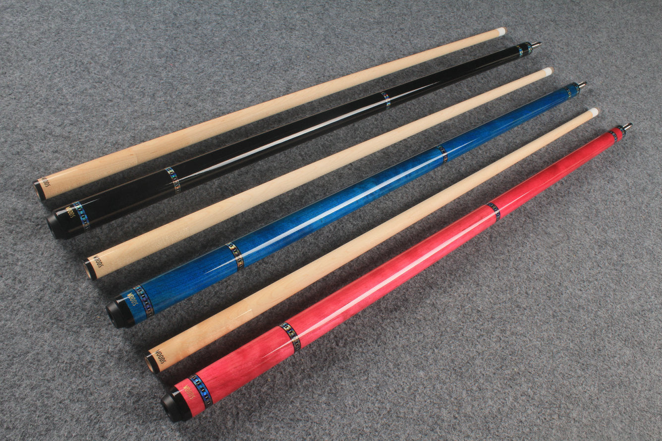 two piece maple shaft billiards cue pool cue stick WOODS CUES